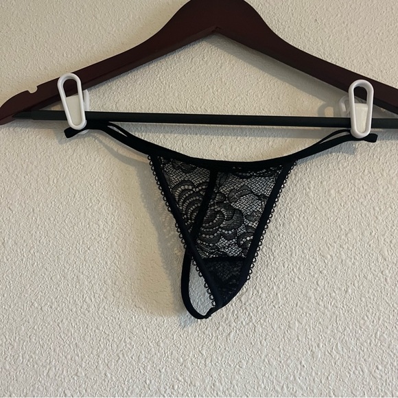 NWOT Seven 'Til Midnight Black Lace Chain Reaction Garter Chemise Set One Size - Picture 8 of 13